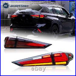 LED Tail lights For Toyota Highlander 2020-2023 Smoke Rear Lamps Animation