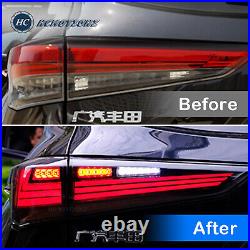 LED Tail lights For Toyota Highlander 2020-2023 Smoke Rear Lamps Animation