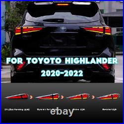 LED Tail lights For Toyota Highlander 2020-2023 Smoke Rear Lamps Animation