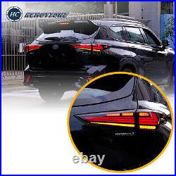 LED Tail lights For Toyota Highlander 2020-2023 Smoke Rear Lamps Animation