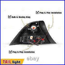 LED Taillights for 2001-2003 Honda Civic Coupe Rear Lamps Black Clear Lens Pair