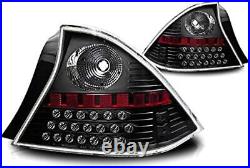 LED Taillights for 2001-2003 Honda Civic Coupe Rear Lamps Black Clear Lens Pair