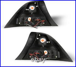 LED Taillights for 2001-2003 Honda Civic Coupe Rear Lamps Black Clear Lens Pair