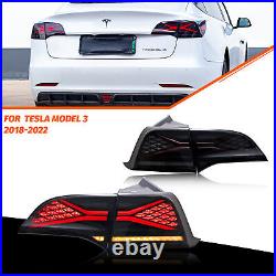 LED Tinted Tail Lights For Tesla Model 3 / Y 2017-2022 Sequential Rear Lamps