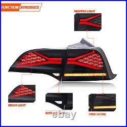 LED Tinted Tail Lights For Tesla Model 3 / Y 2017-2022 Sequential Rear Lamps