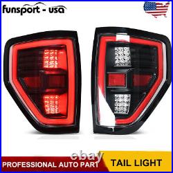LED Tube Brake Lamp Black Lens Tail Lights For 2009-2014 Ford F150 Left & Right