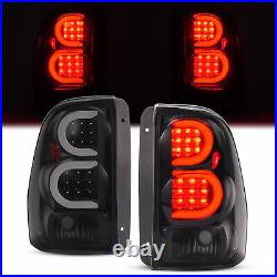 LED Tube Tail Lights Black Smoke For Chevy Trailblazer Trail Blazer 2002-2009