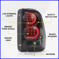 LED Tube Tail Lights Black Smoke For Chevy Trailblazer Trail Blazer 2002-2009