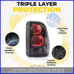 LED Tube Tail Lights Black Smoke For Chevy Trailblazer Trail Blazer 2002-2009