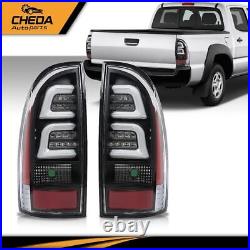 LED Tube Tail Lights Brake Lamps Clear/Black Fit For 2005-2015 Toyota Tacoma