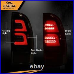 LED Tube Tail Lights Brake Lamps Clear/Black Fit For 2005-2015 Toyota Tacoma
