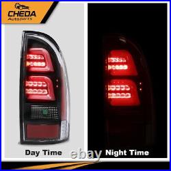 LED Tube Tail Lights Brake Lamps Clear/Black Fit For 2005-2015 Toyota Tacoma