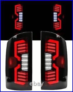 LED Tube Tail Lights For 2002-2006 Dodge Ram 1500 2500 3500 Smoke Brake Lamps