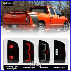 LED Tube Tail Lights For 2002-2006 Dodge Ram 1500 2500 3500 Smoke Brake Lamps