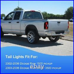 LED Tube Tail Lights For 2002-2006 Dodge Ram 1500 2500 3500 Smoke Brake Lamps