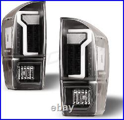 LED Tube Tail Lights Pair For 2016-2023 Toyota Tacoma Rear Brake Lamp Clear Lens