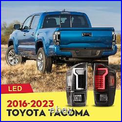 LED Tube Tail Lights Pair For 2016-2023 Toyota Tacoma Rear Brake Lamp Clear Lens