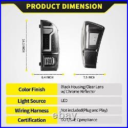 LED Tube Tail Lights Pair For 2016-2023 Toyota Tacoma Rear Brake Lamp Clear Lens