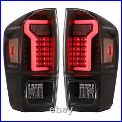 LED Tube Tail Lights Pair For 2016-2023 Toyota Tacoma Rear Brake Lamp Clear Lens