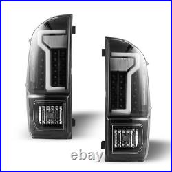 LED Tube Tail Lights Pair For 2016-2023 Toyota Tacoma Rear Brake Lamp Clear Lens