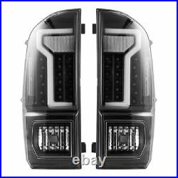 LED Tube Tail Lights Pair For 2016-2023 Toyota Tacoma Rear Brake Lamp Clear Lens