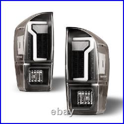 LED Tube Tail Lights Pair For 2016-2023 Toyota Tacoma Rear Brake Lamp Clear Lens