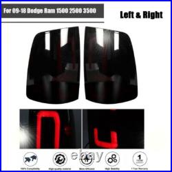 LH+RH Side LED Tail Lights Smoke Black Brake Lamps For 2009-2018 Dodge Ram 1500