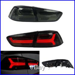 Led Headlight Full Smoked Tail Light For Mitsubishi Lancer Evo Audi Style Set