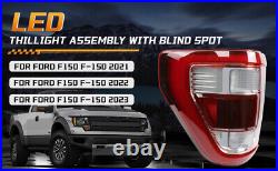 Left Driver LED Tail Light WithBlind Spot For Ford F150 F-150 2021-2023 Taillamp
