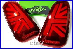 Mini Gen 1 RED LED Union Jack Rear tail Lights R50, R53 2001-04 Pre-LCI
