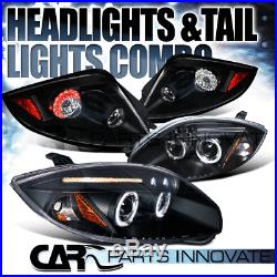 Mitsubishi 06-11 Eclipse Black Halo Projector Headlights+LED Tail Brake Lamps