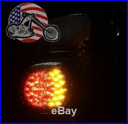 Moons Smoked Low Short Laydown LED Integrated Taillight Turn Signals Harley Dyna