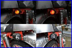 Motorbike Stop Tail Lights and Indicators Black CNC Billet Ally Integrated LED
