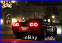 NEWEST For 05-13 Corvette C6 LS7 Black Smoke Halo Sequential LED Tail Lights