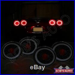 NEWEST For 05-13 Corvette C6 LS7 Black Smoke Halo Sequential LED Tail Lights