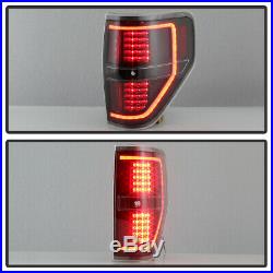 NEW Black 2009-2014 Ford F150 LED Light Tube Tail Lights Brake Lamps Left+Right