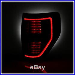 NEW Black Smoke 2009-2014 Ford F150 LED Tube Tail Lights Brake Lamps Left+Right