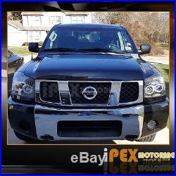 NEW For 2004-2014 Nissan Titan Halo Projector Headlights + LED Tail Lights Black