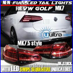 NEW MK7.5 Style LED TAIL LIGHTS FOR VW MK7 SEQUENTIAL FLOWING INDICATOR UK LAMPS