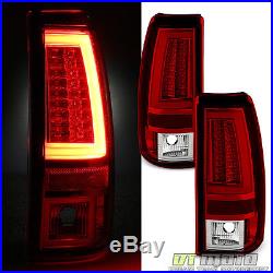 Neon Pyro Tube 2003-2006 Chevy Silverado Red Clear LED Tail Lights Brake Lamps