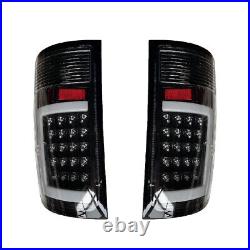 New For 07-13 GMC Sierra 1500 07-14 2500HD 3500HD Black LED Tail Lights Lamps