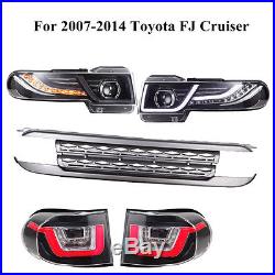 New LED Headlights + Tail Lights + Grille Set For 2007-2014 Toyota FJ Cruiser