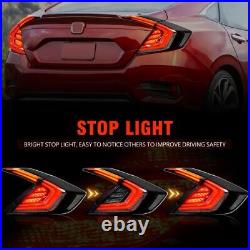 New LED Tail Lights for Honda Civic Sedan 2016-2021 Light Smoked Rear Lights Kit