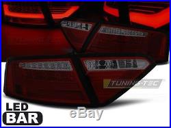 New Top Set Tail Lights Ldaue3 Audi A5 07-11 Coupe Red Smoke Led Bar