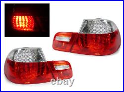 No Error DEPO 4 Pieces Red/Clear LED Tail Light For 2000-03 BMW E46 2 Door Coupe