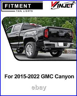 PAIR LED Tail Lights For 2015-2022 GMC Canyon Pickup Black Smoke Brake Lamps