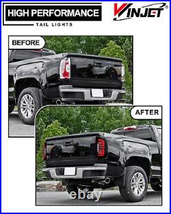 PAIR LED Tail Lights For 2015-2022 GMC Canyon Pickup Black Smoke Brake Lamps