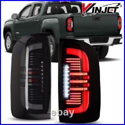 PAIR LED Tail Lights For 2015-2022 GMC Canyon Pickup Black Smoke Brake Lamps