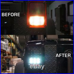 Pair 07-17 Jeep Wrangler JK LED Smoke Tail Lights Rear Brake Reverse Turn Signal
