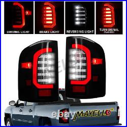 Pair 2007-2013 For Chevy Silverado 1500 2500 HD WT LT LTZ Smoked LED Tail Lights